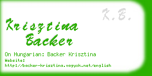 krisztina backer business card